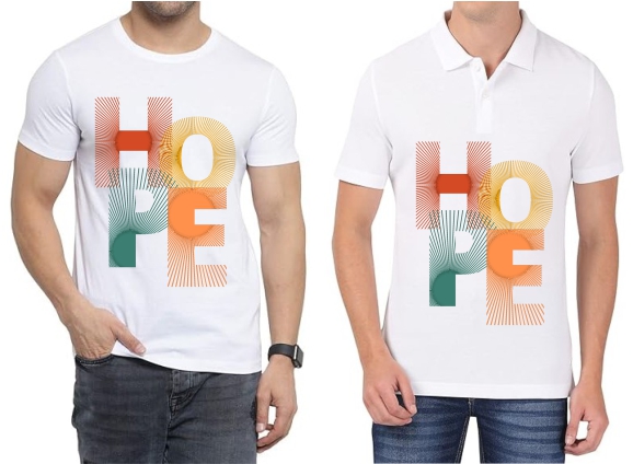 Hope Polo/ Round Neck Men White T-Shirt