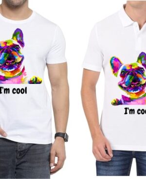I’M Cool Polo/ Round Neck Men White T-Shirt