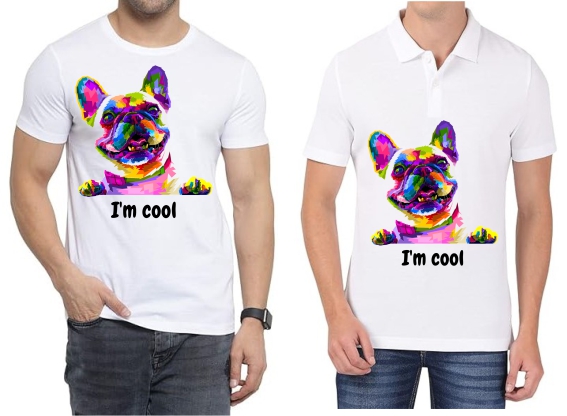 I’M Cool Polo/ Round Neck Men White T-Shirt