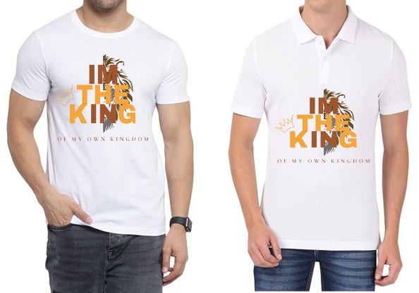 I’M The King Polo/ Round Neck Men White T-Shirt