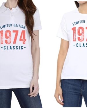 Limited Edition 1974 Polo/ Round Neck Women White T-Shirt