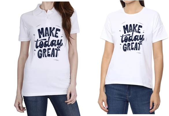 Make Today Great Polo/ Round Neck Women White T-Shirt