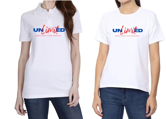 UnLimitEd Polo/ Round Neck Women White T-Shirt