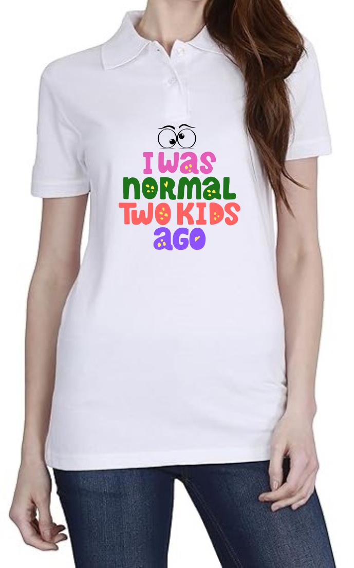 2 Kids Ago (Green) Polo Women White T-Shirt