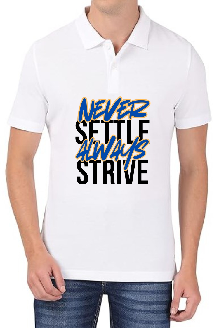 AlwaysStrive (BLU) Polo Men White T-Shirt