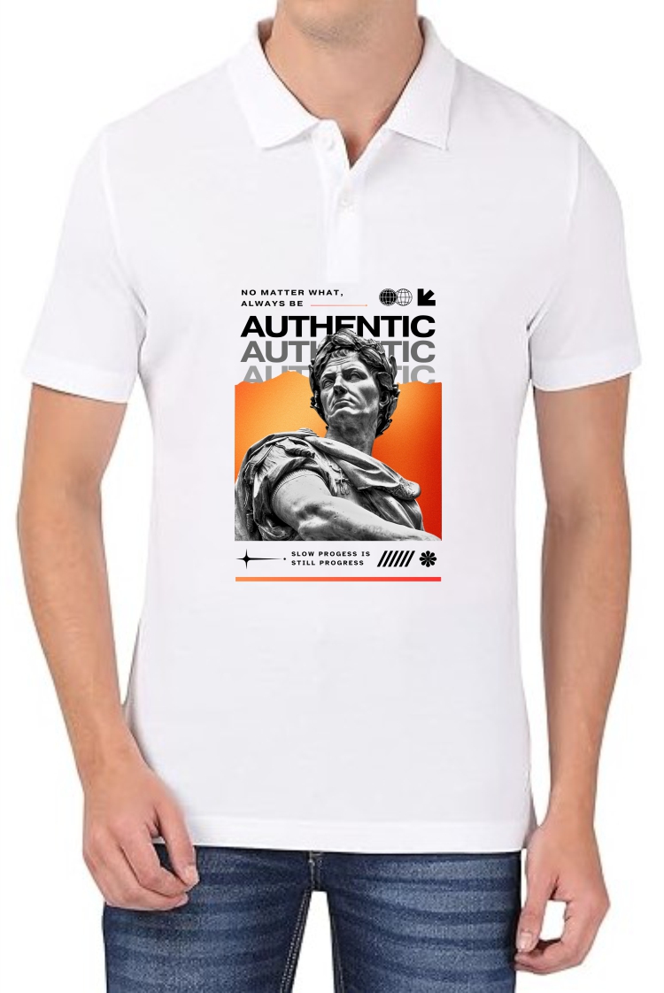 Authentic Polo Men White T-Shirt