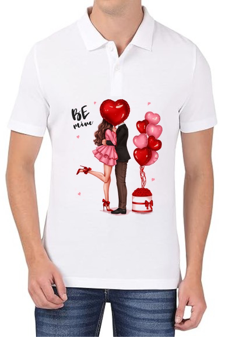 Be Mine Polo Men White T-Shirt