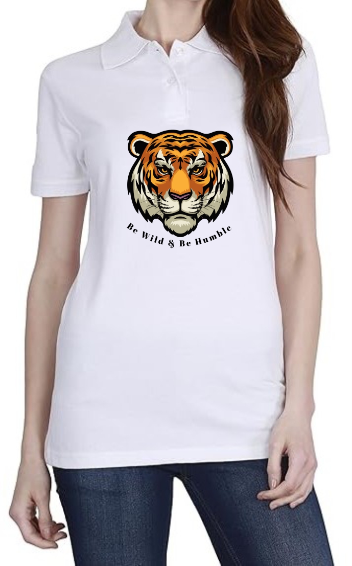 Be Wild Polo Women White T-Shirt