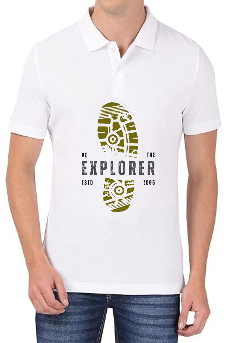 Be The Explorer Polo Men White T-Shirt