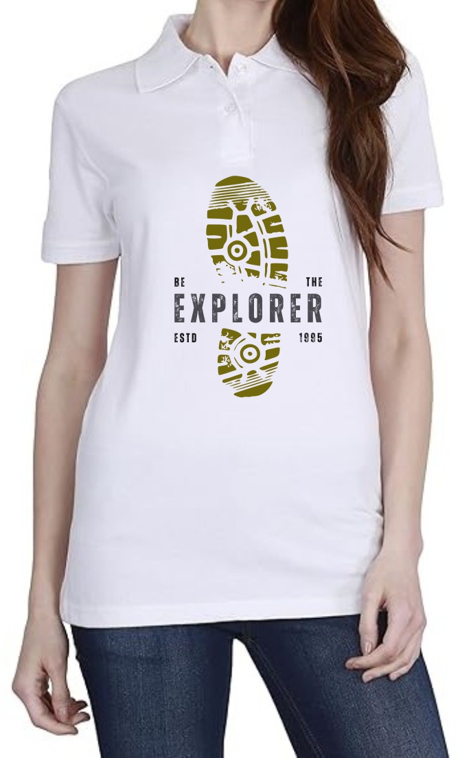 Be The Explorer Polo Women White T-Shirt
