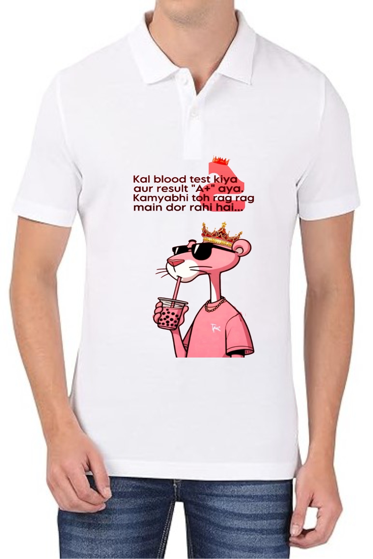 Blood Test Polo Men White T-Shirt