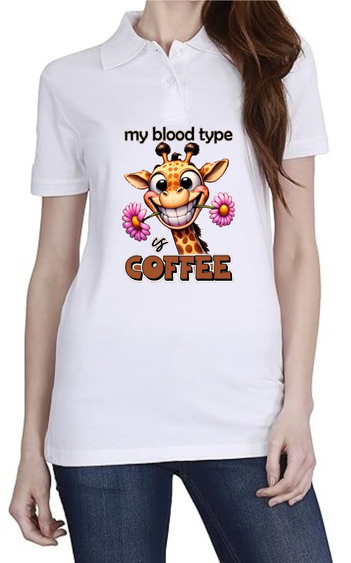 Blood Type Polo Women White T-Shirt