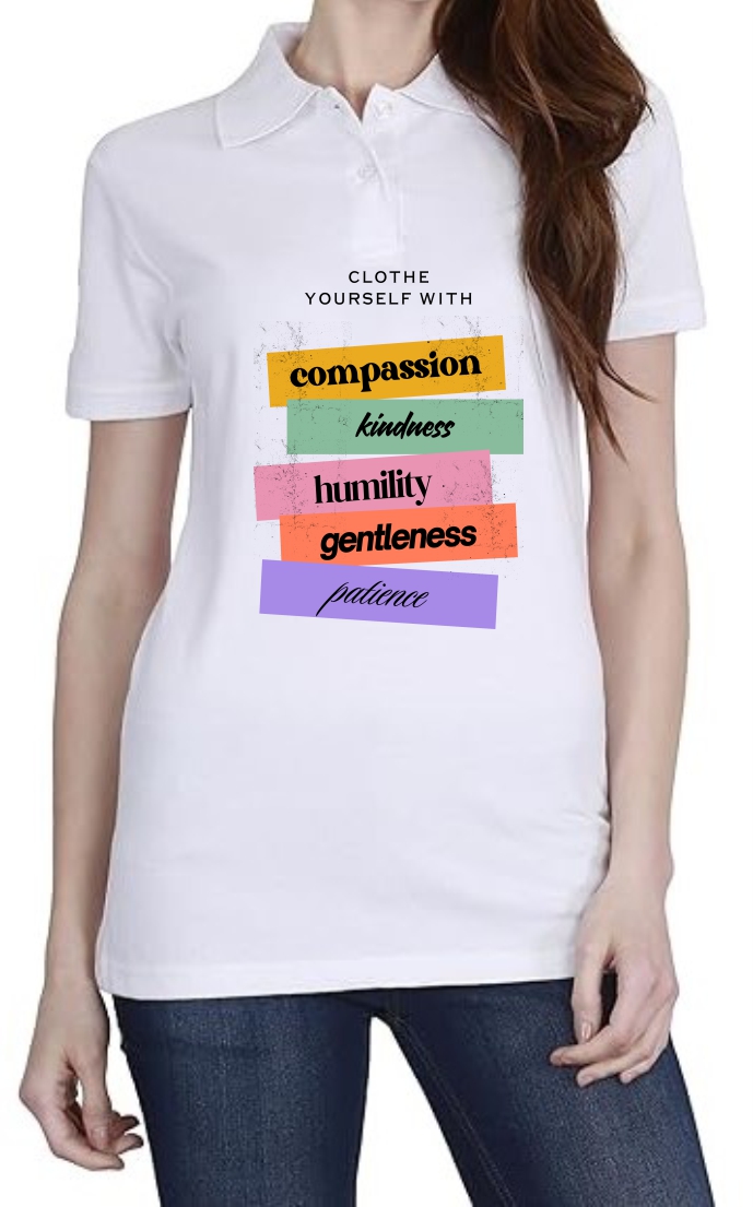 Clothe Urself Polo Women White T-Shirt
