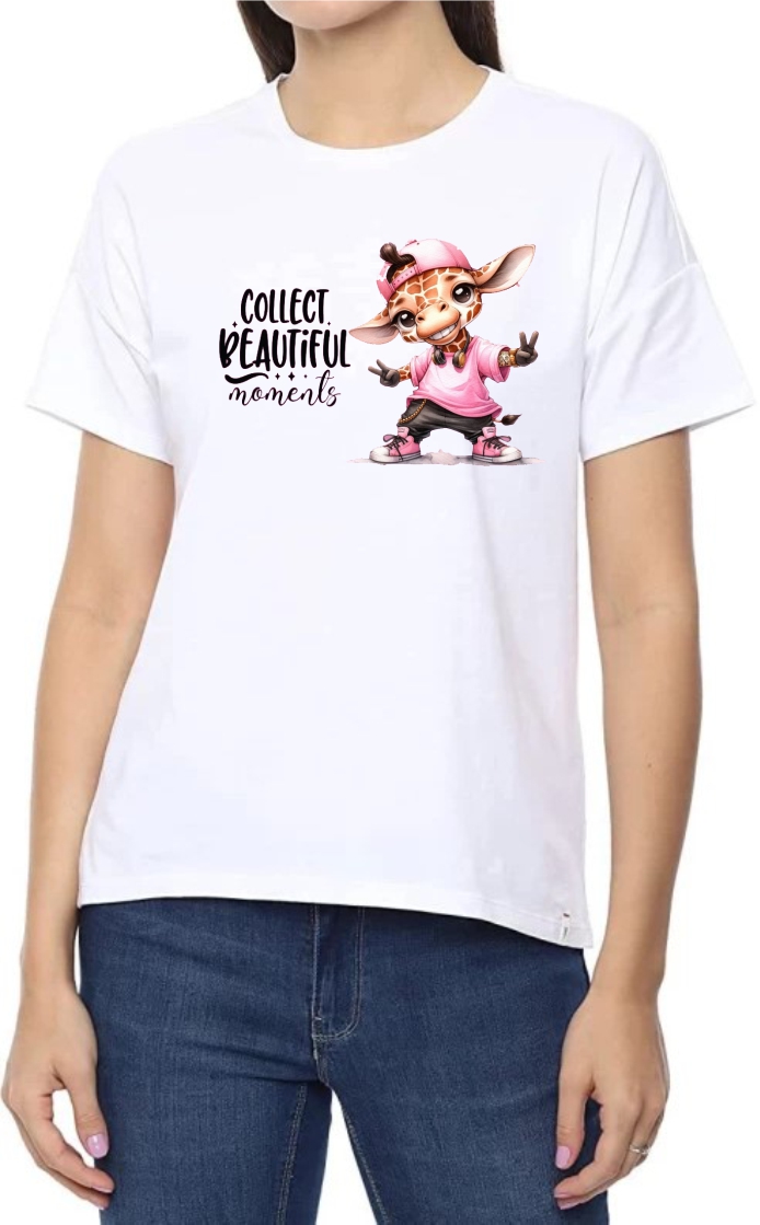 Collect Moments Round Neck Women White T-Shirt