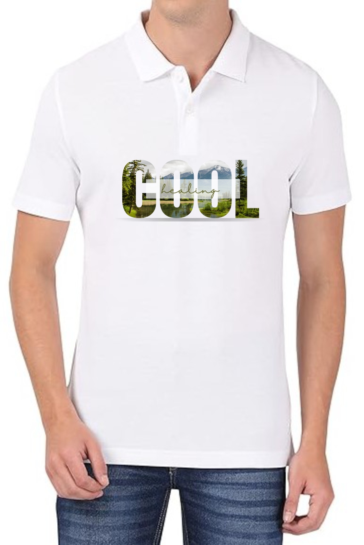 Cool Healing Polo Men White T-Shirt