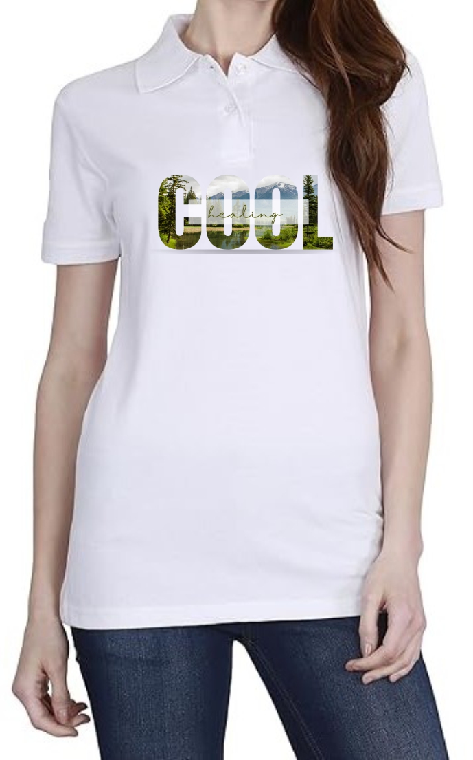 Cool Healing Polo Women White T-Shirt