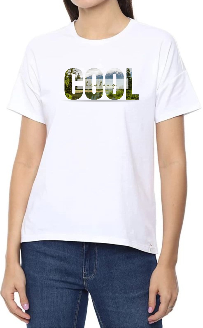 Cool Healing Round Neck Women White T-Shirt
