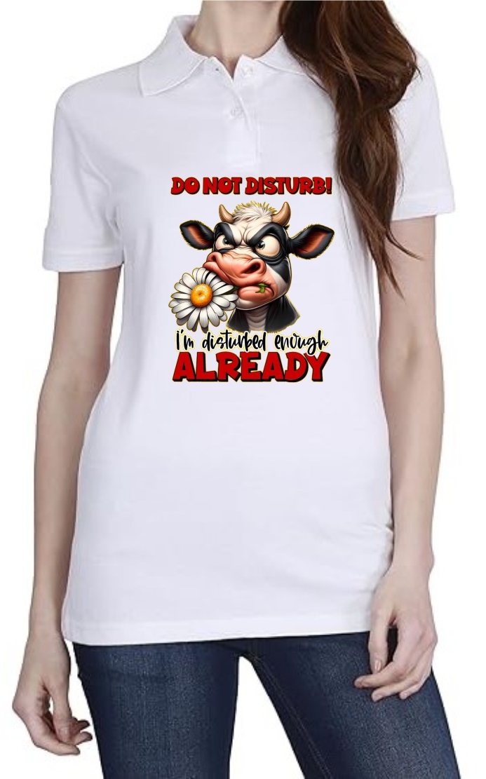 Disturbed Enough Polo Women White T-Shirt