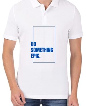 Something Epic (BLU) Polo Men White T-Shirt
