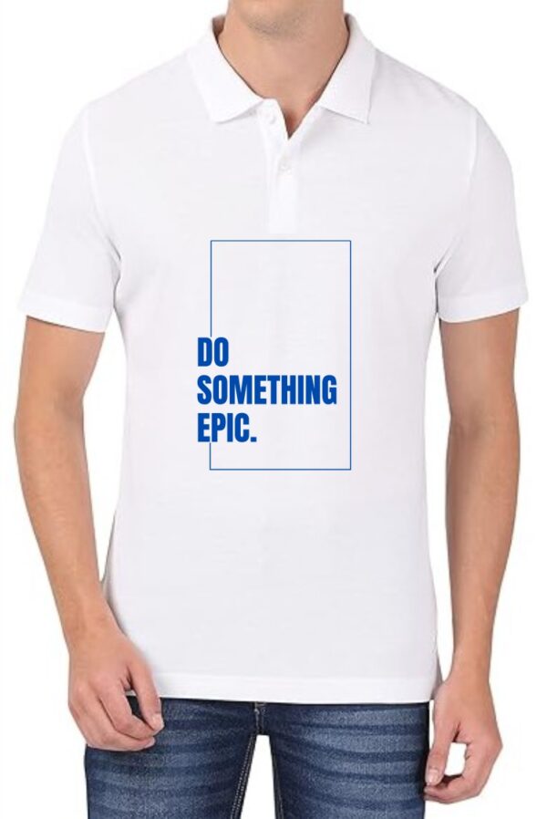 Something Epic (BLU) Polo Men White T-Shirt