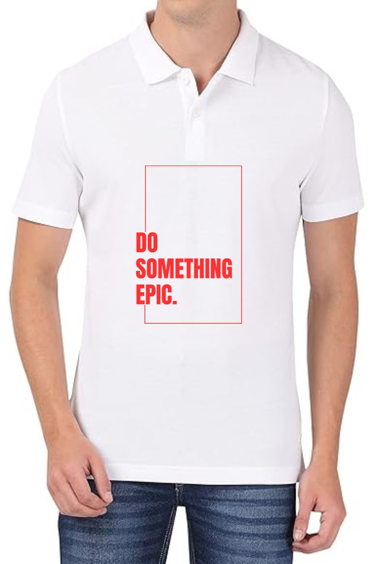 Something Epic (RED) Polo Men White T-Shirt