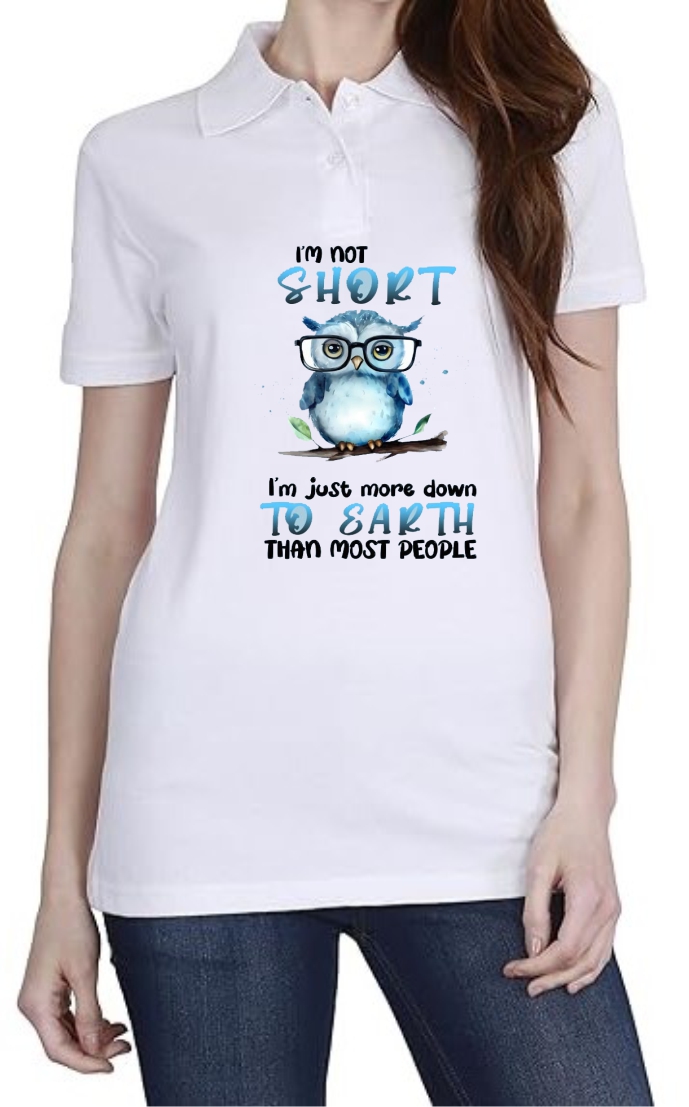 Down To Earth Polo Women White T-Shirt