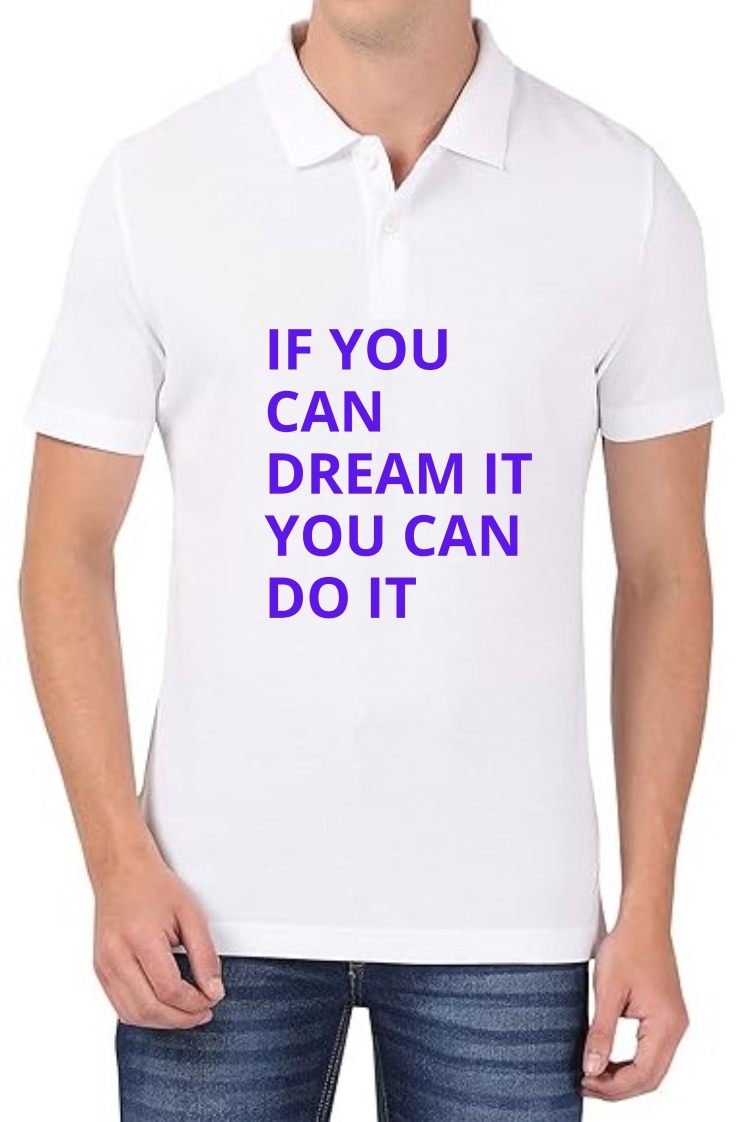 Dream It (BLU) Polo Men White T-Shirt