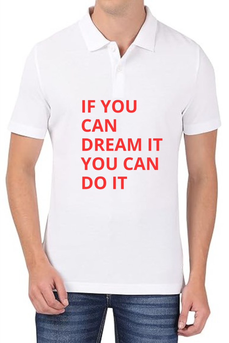 Dream It (RED) Polo Men White T-Shirt