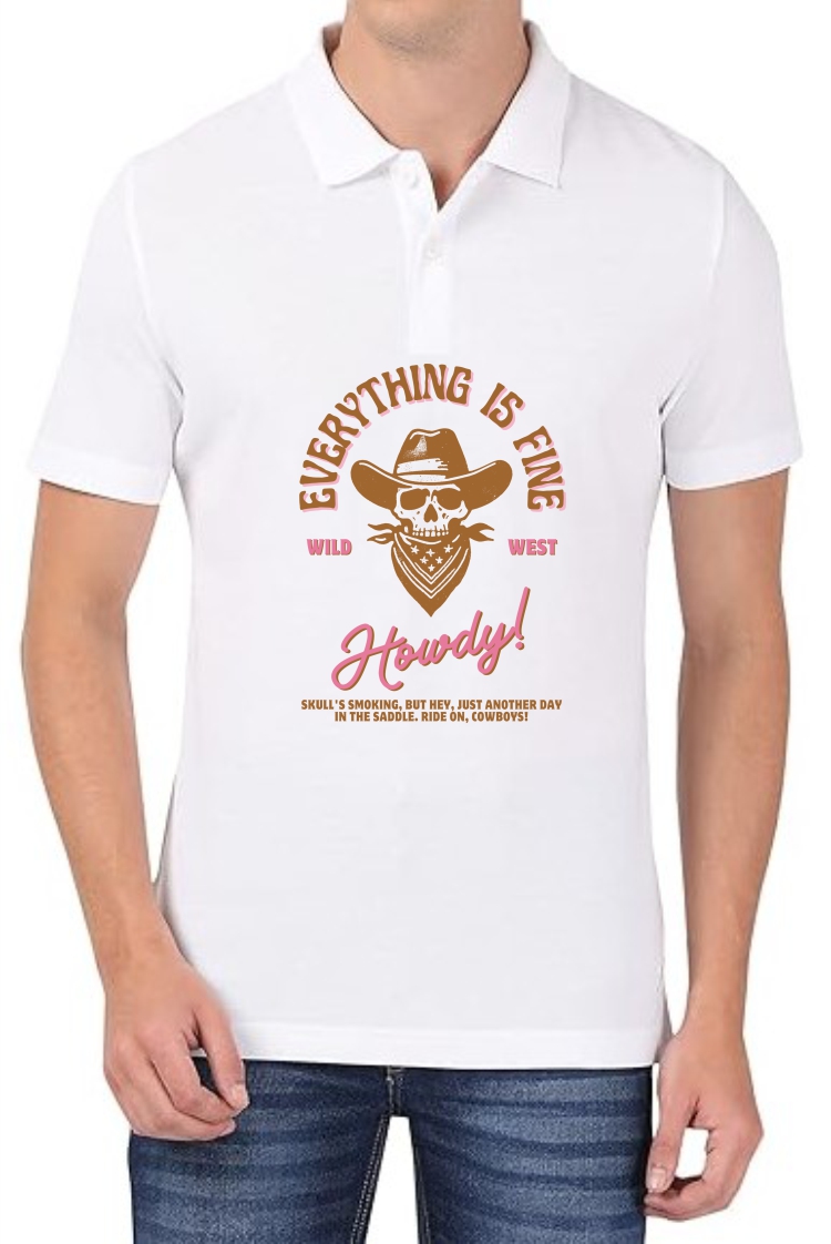 Everything Is Fine (BRO) Polo Men White T-Shirt