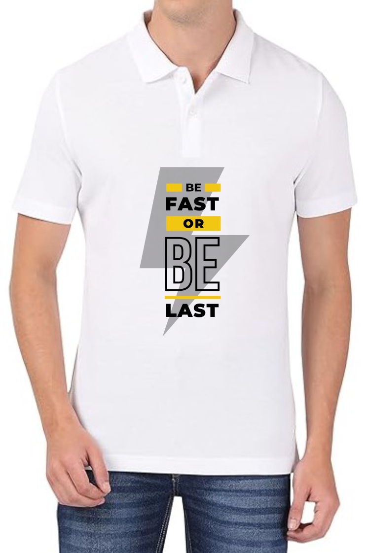Fast Or Last (BLK) Polo Men White T-Shirt