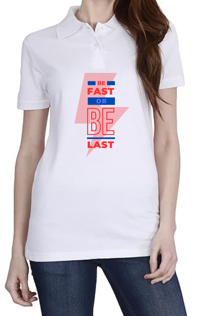 Fast Or Last (RED) Polo Women White T-Shirt