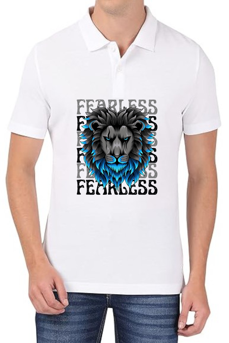 Fearless Polo Men White T-Shirt