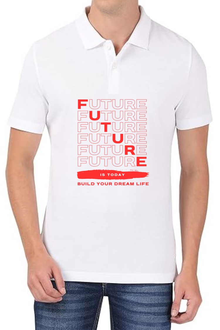 Future (RED) Polo Men White T-Shirt