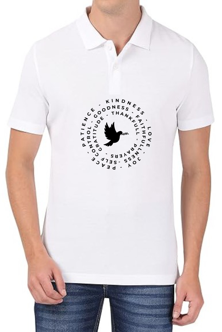 Goodness (BLK) Polo Men White T-Shirt