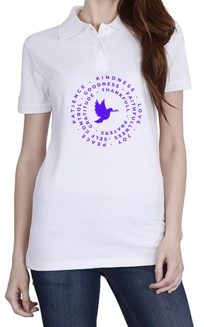 Goodness (BLU) Polo Women White T-Shirt