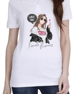 Heart Breaker Polo Women White T-Shirt