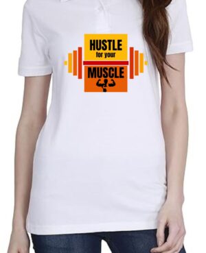 Hustle Polo Women White T-Shirt