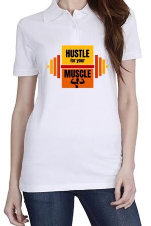 Hustle Polo Women White T-Shirt