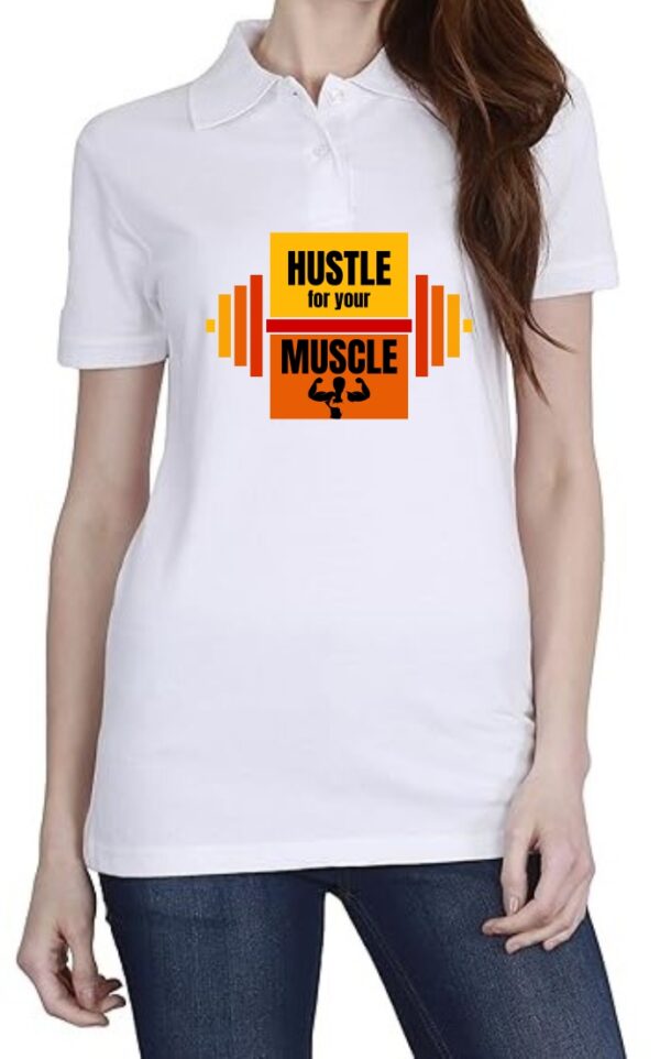 Hustle Polo Women White T-Shirt