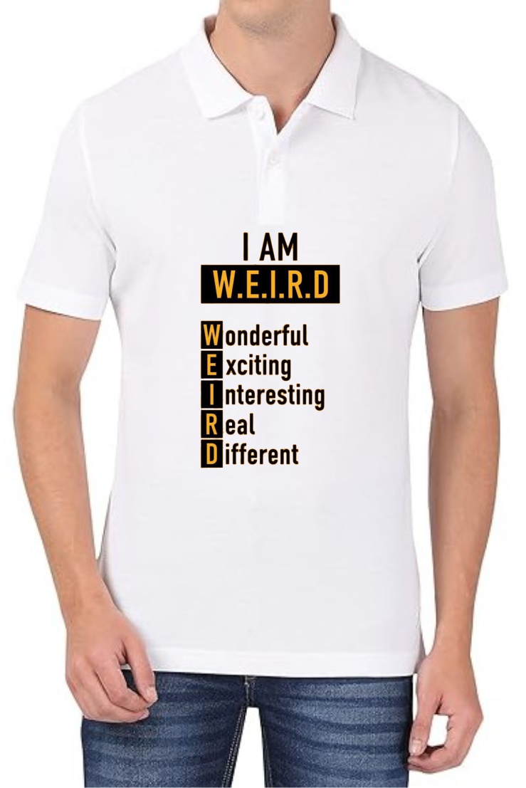 I AM Weird Polo Men White T-Shirt