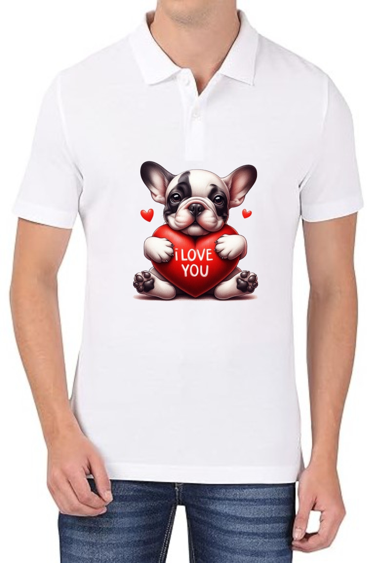 I Love You Polo Men White T-Shirt