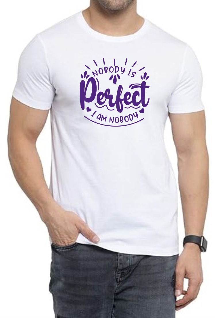 I’m Nobody (BLU) Round Neck Men White T-Shirt