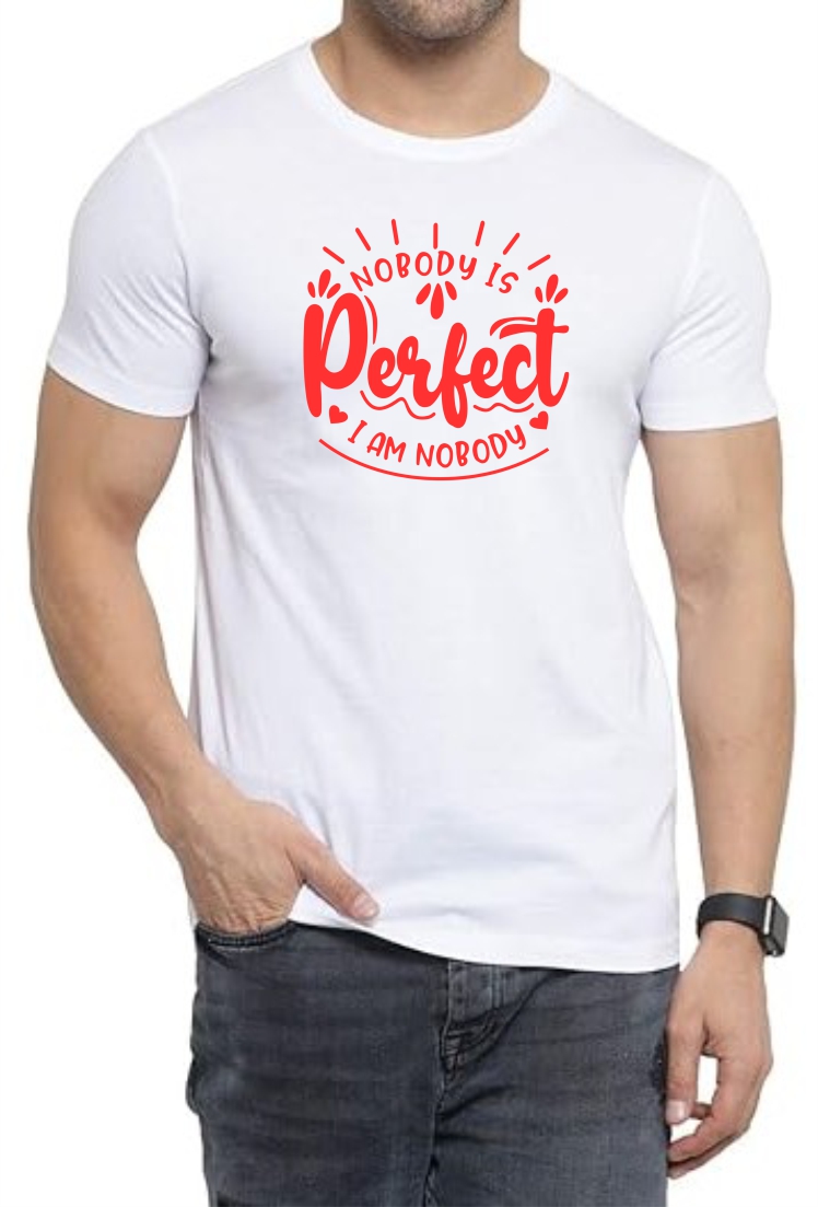 I’m Nobody (RED) Round Neck Men White T-Shirt