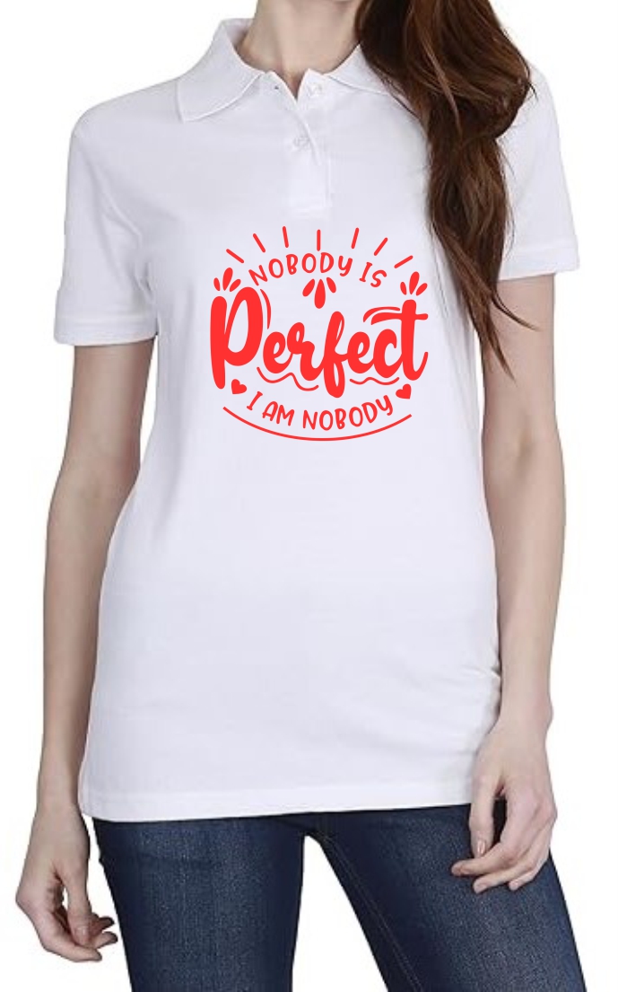 I’m Nobody (RED) Polo Women White T-Shirt