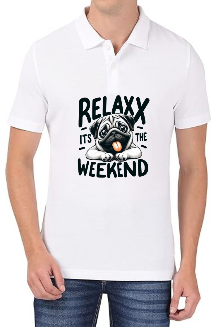 Its Weekend Polo Men White T-Shirt