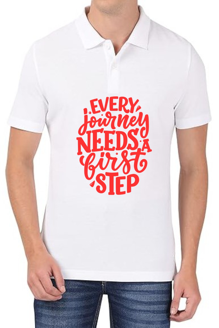 Journey (RED) Polo Men White T-Shirt