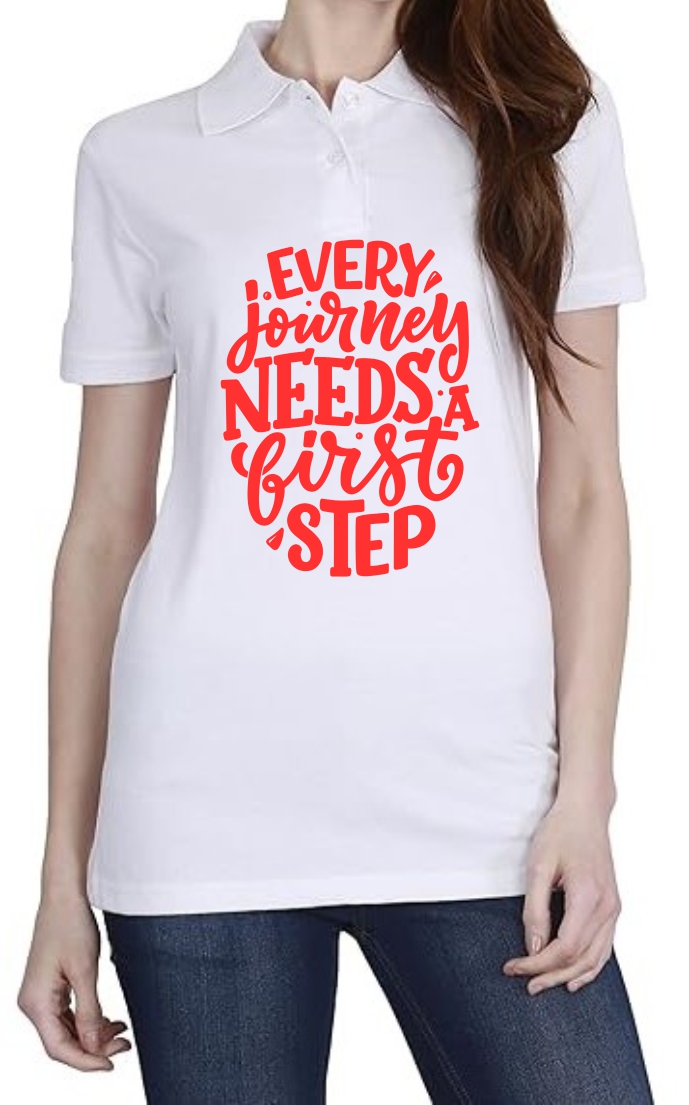 Journey (RED) Polo Women White T-Shirt
