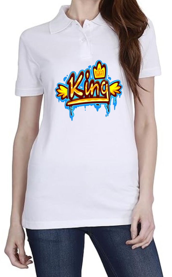 King Polo Women White T-Shirt