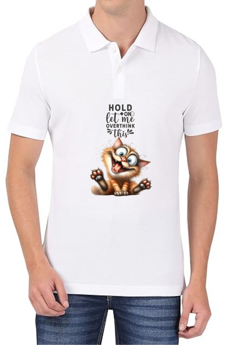 Let Me Overthink Polo Men White T-Shirt