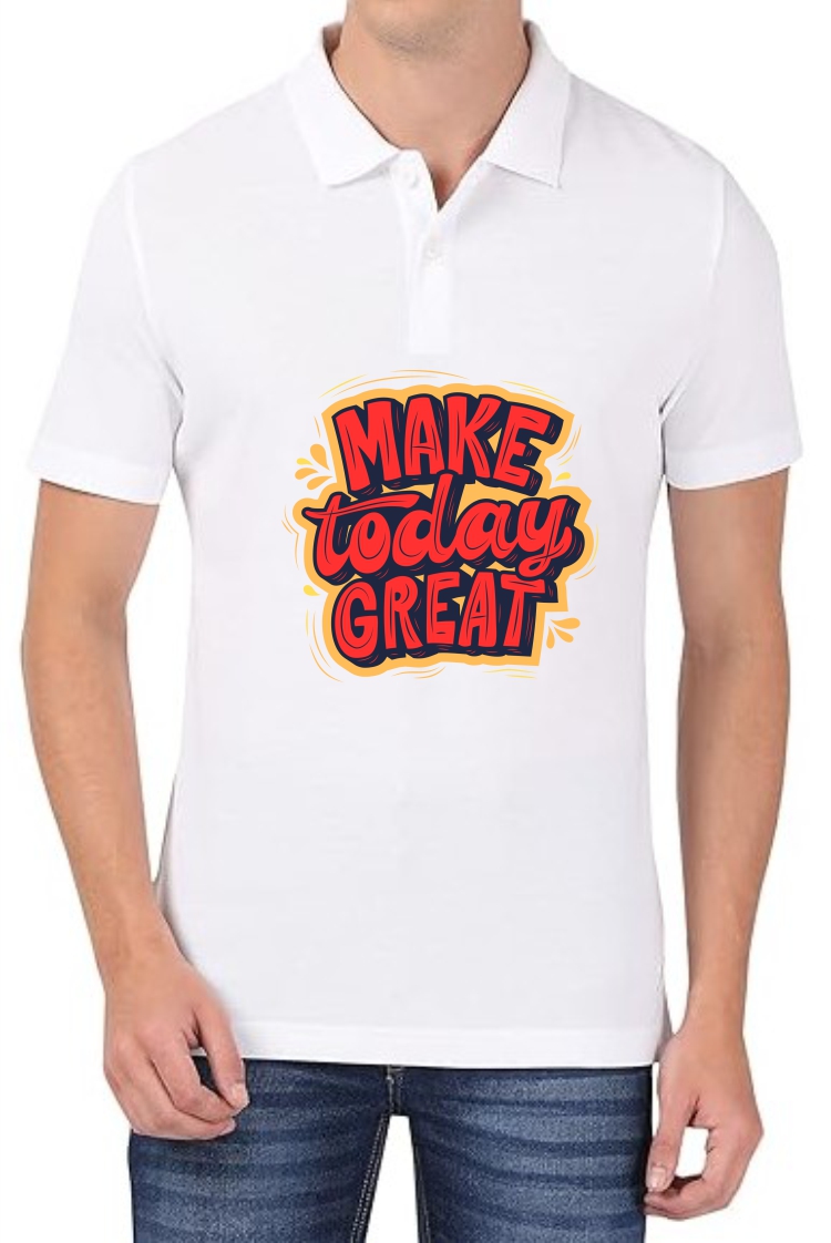 Make Today Great (RED) Polo Men White T-Shirt